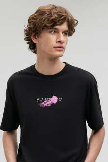 Mavi Be A Good Human Siyah Erkek Tişört 0612082-900 - Mavi (1)