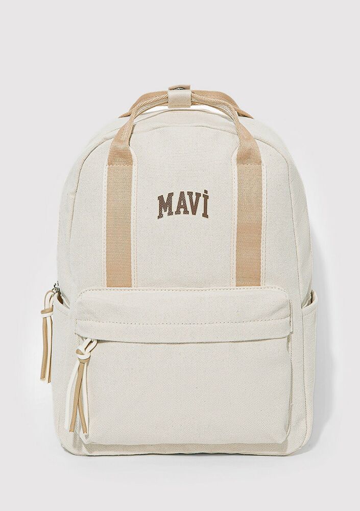 Mavi Bej Detaylı Ecru Sırt Çantası 1912481-30221 - 2