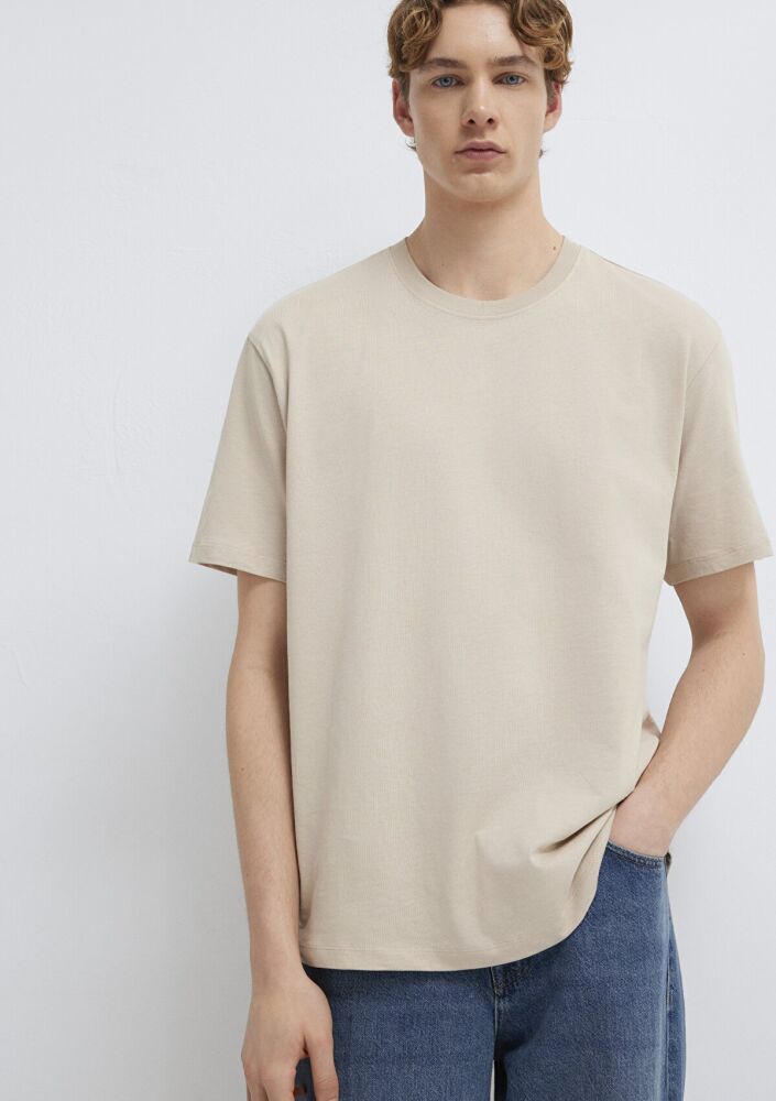 Mavi Bej Loose Fit Basic Erkek Tişört 066249-70004