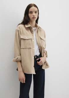 Mavi Bej Loose Fit Kadın Gömlek 1211281-80084 - Mavi (1)