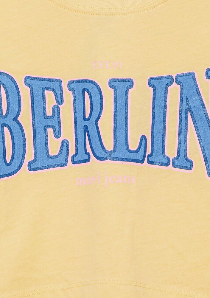 Mavi Berlin Baskılı Crop Çocuk Tişört 7610269-89145 - 5