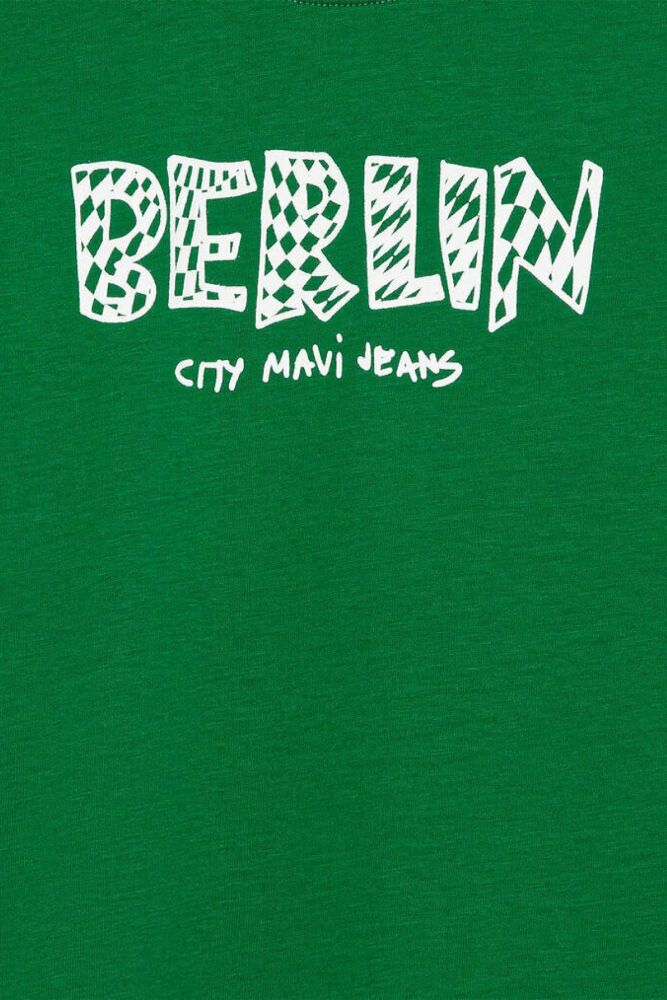 Mavi Berlin Baskılı Yeşil Çocuk Tişört 6610133-85916 - 3