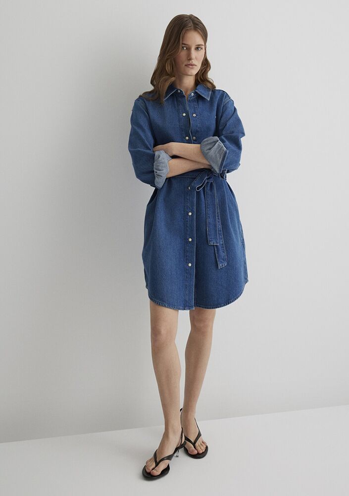 Mavi Bertına Mid Blue Classic Denim Kadın Jean Elbise 1310618-89426 - 1