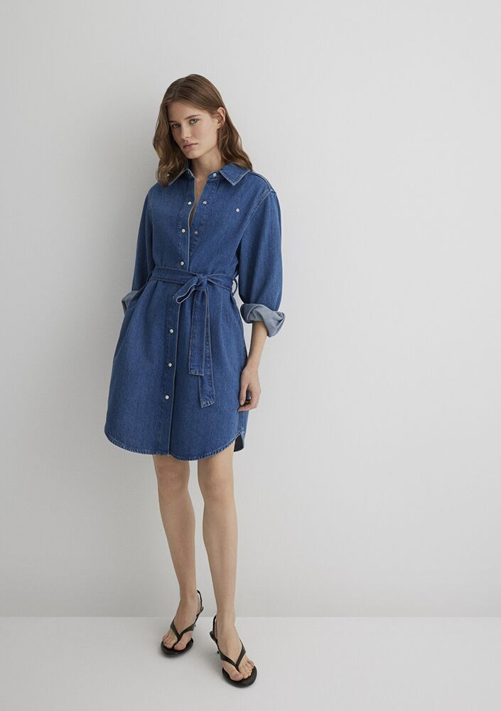 Mavi Bertına Mid Blue Classic Denim Kadın Jean Elbise 1310618-89426 - 3