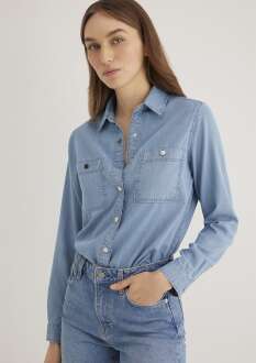 Mavi Betty Lt Blue Gold Kadın Jean Gömlek 1210818-89159 - Mavi (1)