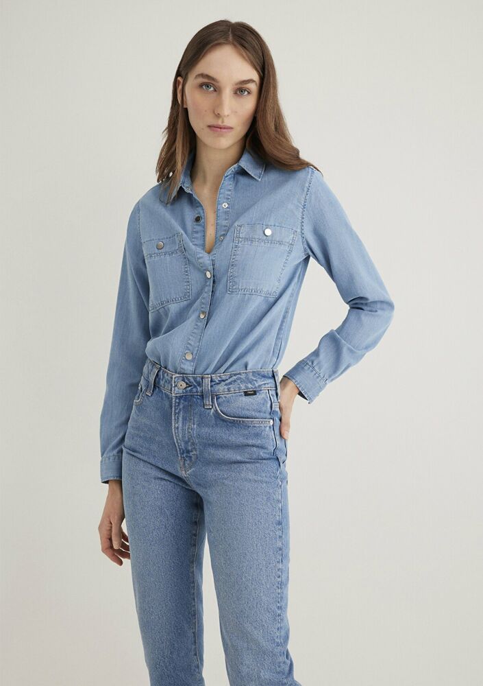 Mavi Betty Lt Blue Gold Kadın Jean Gömlek 1210818-89159