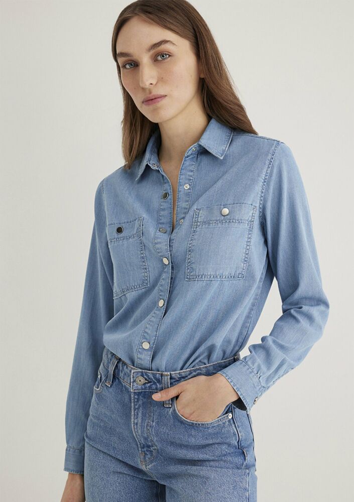 Mavi Betty Lt Blue Gold Kadın Jean Gömlek 1210818-89159 (1)