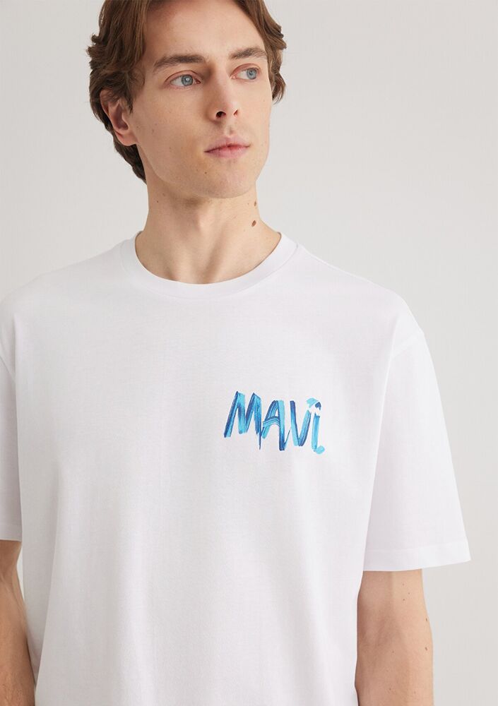 Mavi Beyaz Erkek Tişört 0612468-620 - 1