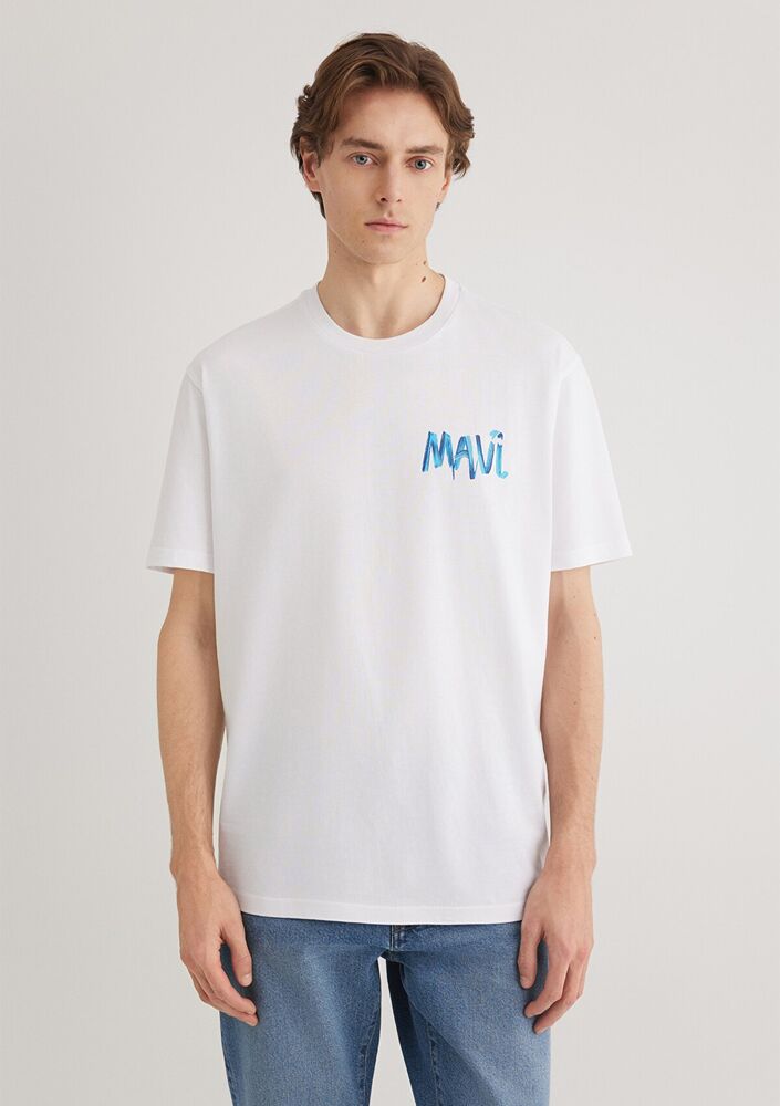 Mavi Beyaz Erkek Tişört 0612468-620 - 4