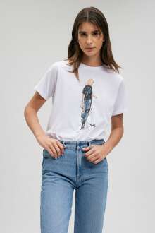 Mavi Beyaz Kadın Tişört 1610222-620 - Mavi (1)