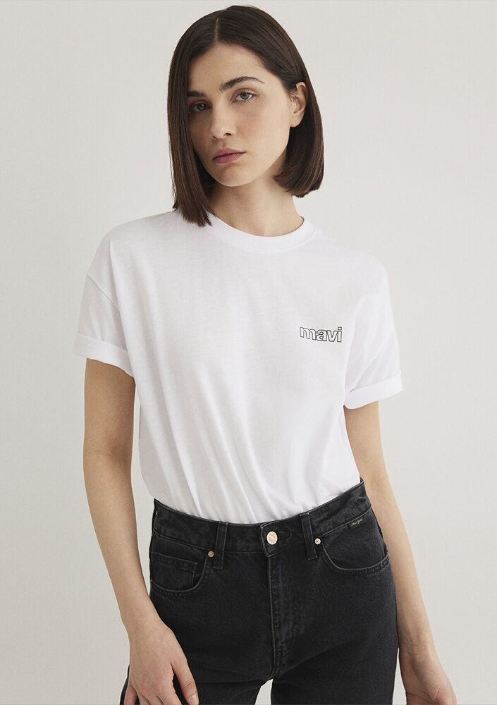 Mavi Beyaz Kadın Tişört 1611309-620