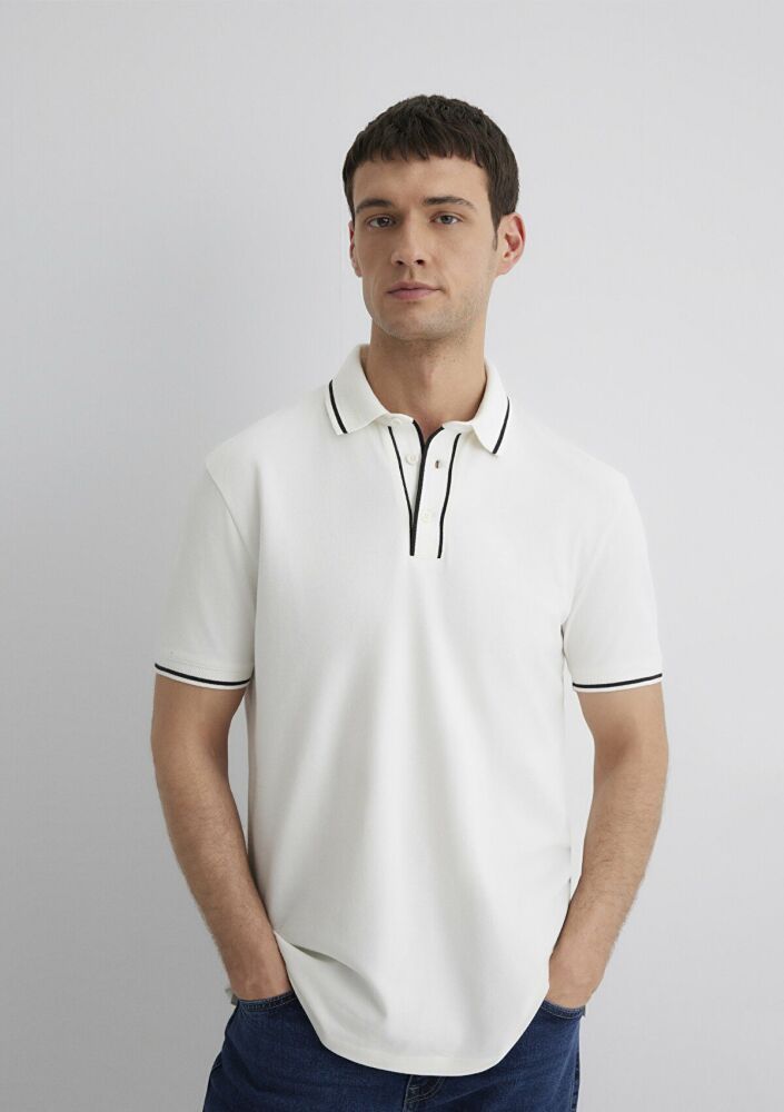 Mavi Beyaz Polo Erkek Tişört 0612648-70057 - 1