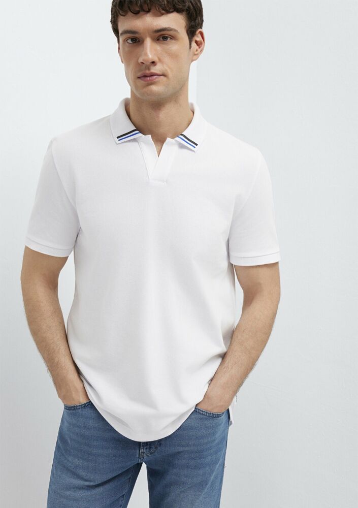 Mavi Beyaz Regular Fit Erkek Polo Tişört 0613368-620