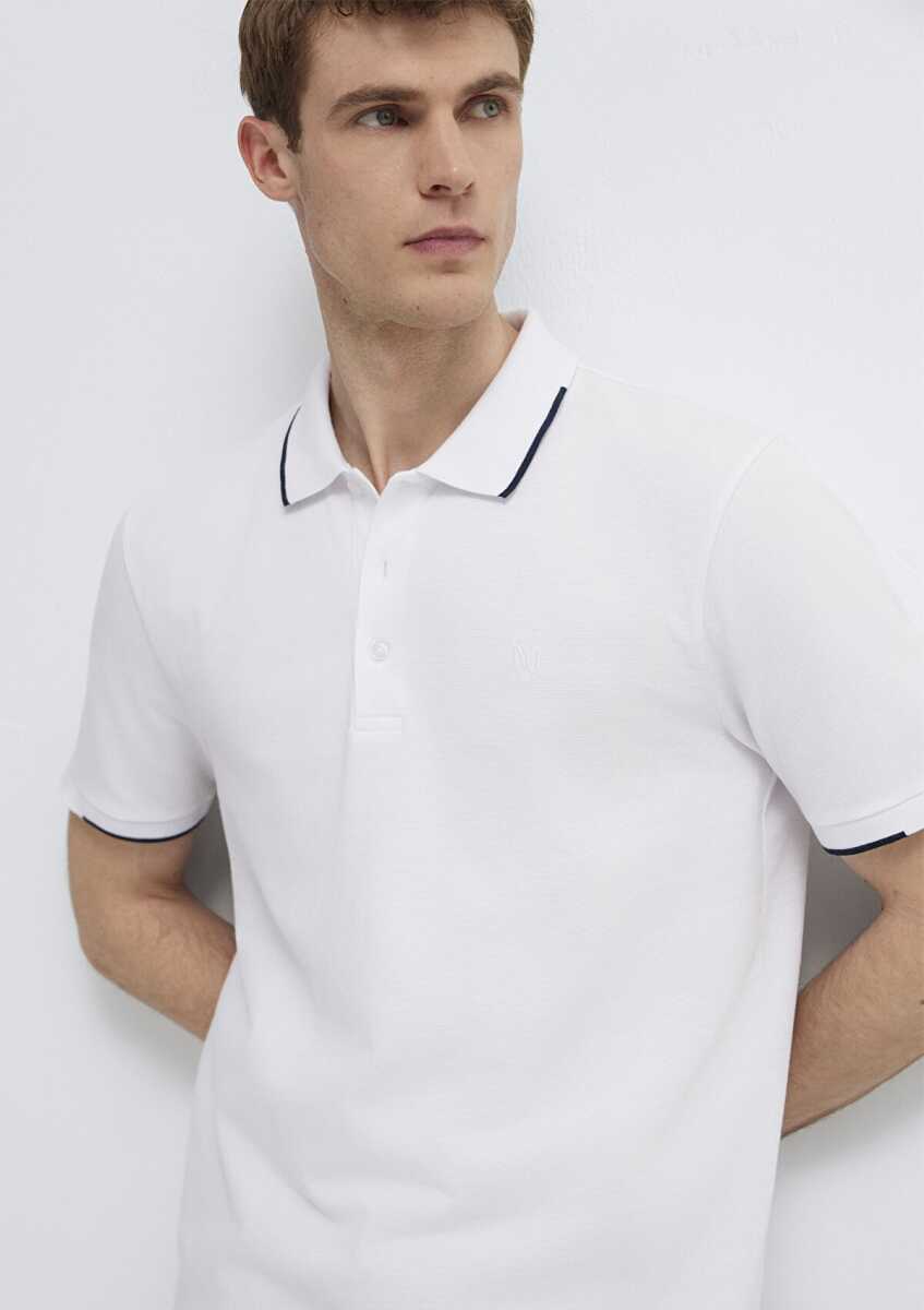 Mavi Beyaz Regular Fit Erkek Polo Tişört0613272-620