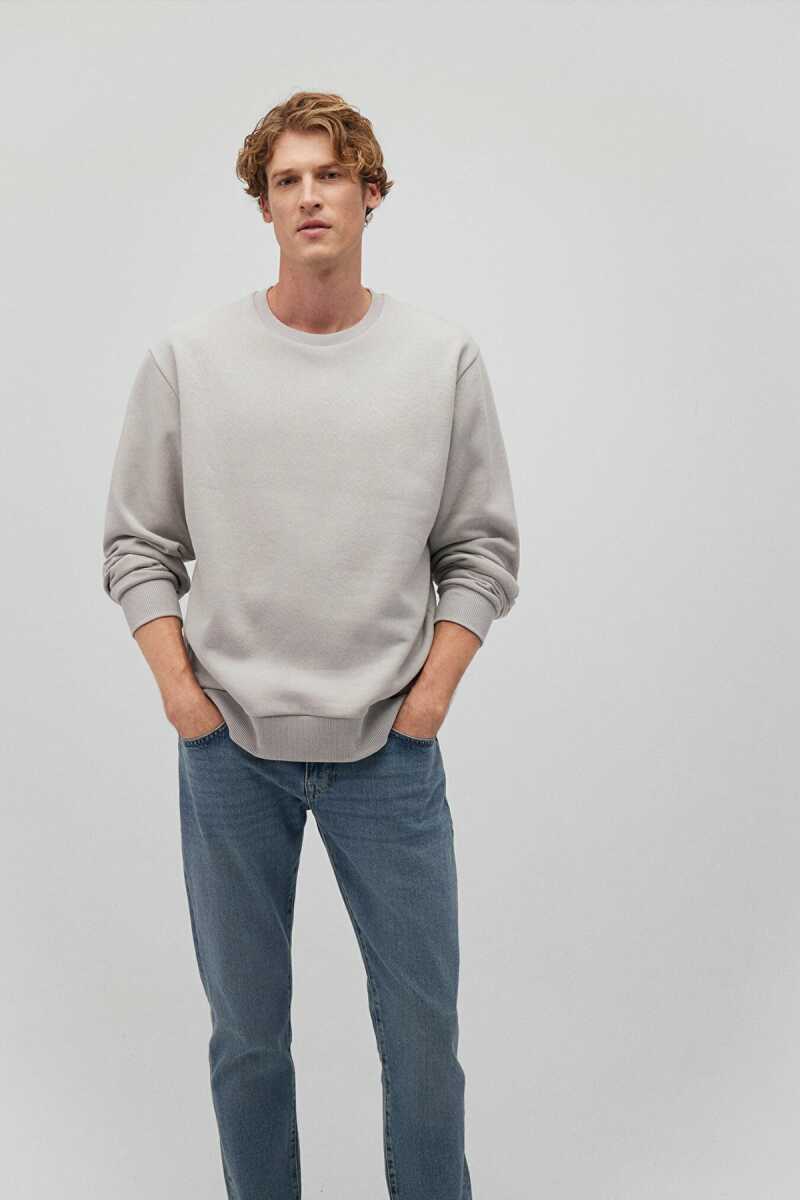 Mavi Bisiklet Yaka Açık Gri Erkek Sweat 0S10276-81582