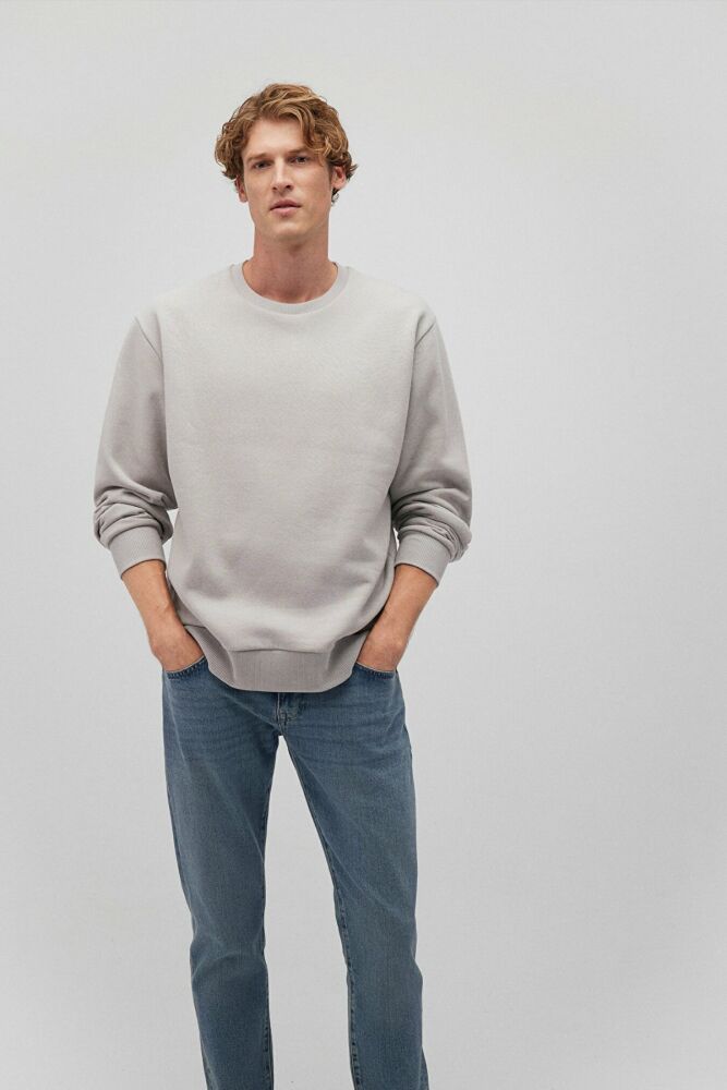 Mavi Bisiklet Yaka Açık Gri Erkek Sweat 0S10276-81582