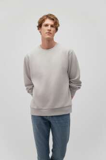 Mavi Bisiklet Yaka Açık Gri Erkek Sweat 0S10276-81582 - Mavi (1)