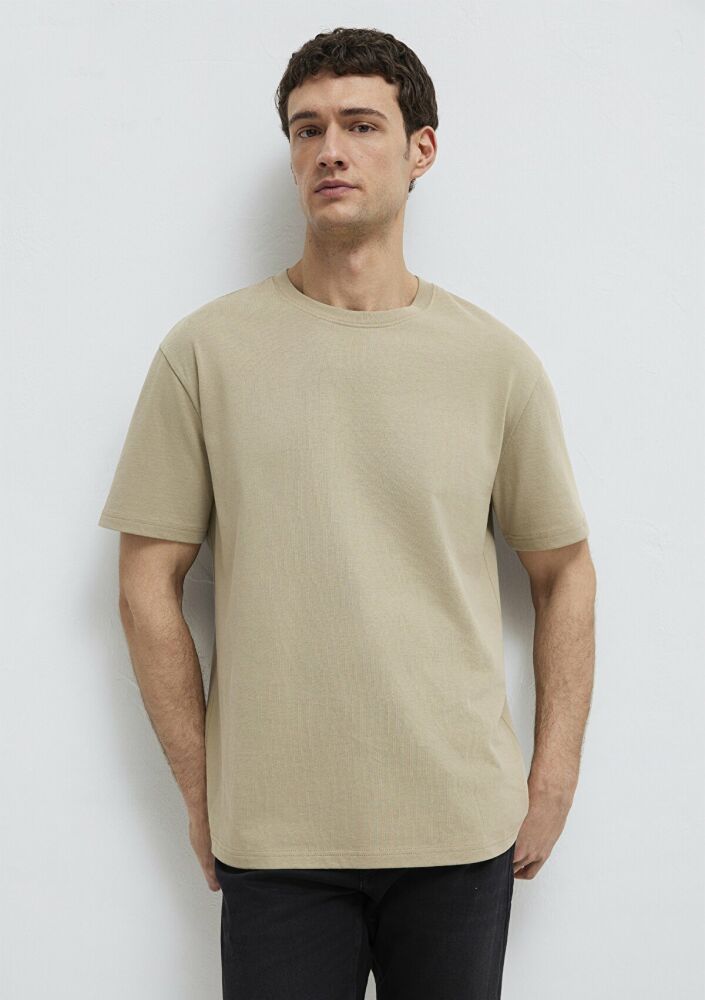 Mavi Bisiklet Yaka Bej Basic Loose Fit Erkek Tişört 0611596-70360