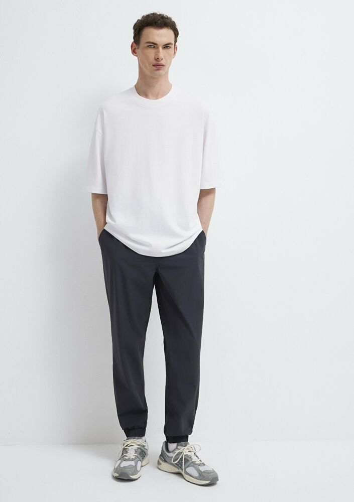 Mavi Bisiklet Yaka Beyaz Basic Oversize Erkek Tişört 0613113-620 (1)