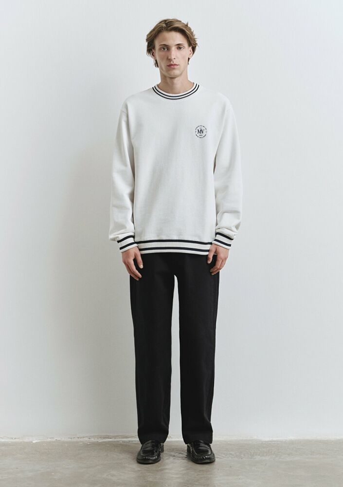 Mavi Bisiklet Yaka Beyaz Erkek Sweat 0S10378-70057 (1)