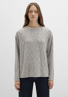 Mavi Bisiklet Yaka Çizgili Gri Regular Fit Kadın Sweat 1613600-91236 - 3