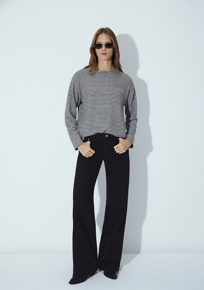 Mavi Bisiklet Yaka Çizgili Regular Fit Kadın Sweat 1613600-85407 (1)
