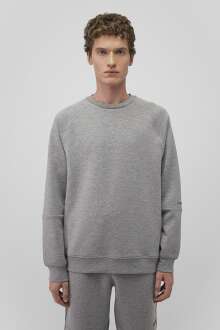 Mavi Bisiklet Yaka Gri Melanj Erkek Sweat 0S10295-80018 - 4