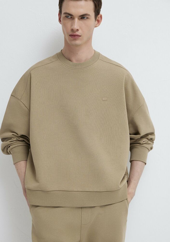 Mavi Bisiklet Yaka Kahverengi Boxy Fit Erkek Sweatshirt 0S10550-70362