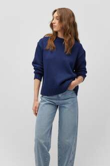 Mavi Bisiklet Yaka Koyu Lacivert Kadın Kazak 1710516-84371 - Mavi (1)