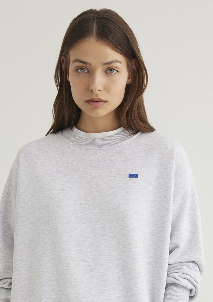 Mavi Bisiklet Yaka Logo Açık Gri Kadın Sweat 1S10087-80196 - 1