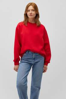 Mavi Bisiklet Yaka Parlak Kırmızı Kadın Sweat 1610198-80791 - Mavi (1)