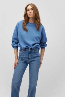 Mavi Bisiklet Yaka Parlak Mavi Kadın Sweat 1610198-70885 - Mavi (1)