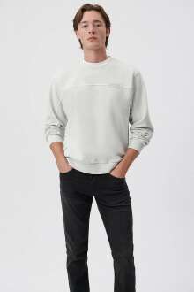 Mavi Bisiklet Yaka Sis Gri Erkek Sweat 0S10023-80618 - Mavi (1)