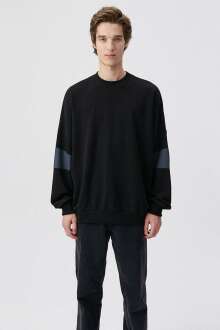 Mavi Bisiklet Yaka Siyah Erkek Sweat 0611624-900 - Mavi (1)