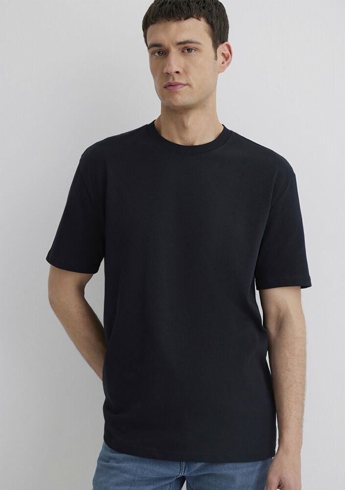 Mavi Bisiklet Yaka Siyah Erkek Tişört 0611596-900