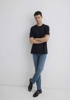 Mavi Bisiklet Yaka Siyah Erkek Tişört 0611596-900 - Mavi (1)