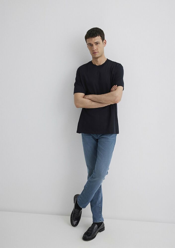 Mavi Bisiklet Yaka Siyah Erkek Tişört 0611596-900 (1)