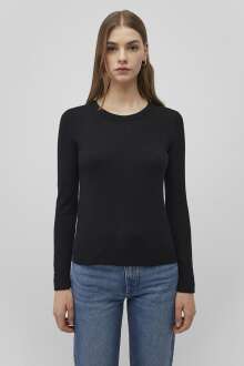 Mavi Bisiklet Yaka Siyah Kadın Kazak 1710510-900 - Mavi (1)