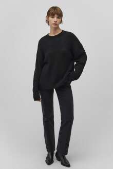 Mavi Bisiklet Yaka Siyah Kadın Kazak 1710517-900 - Mavi (1)