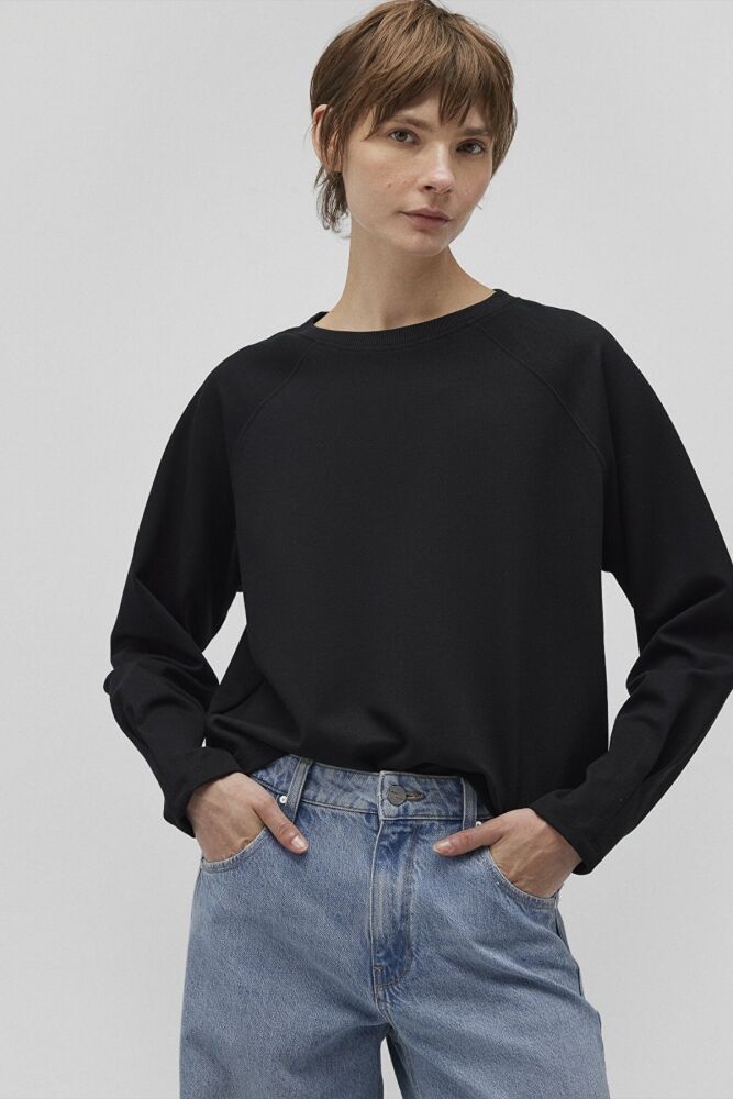 Mavi Bisiklet Yaka Siyah Kadın Sweat 1S10150-900 - 1
