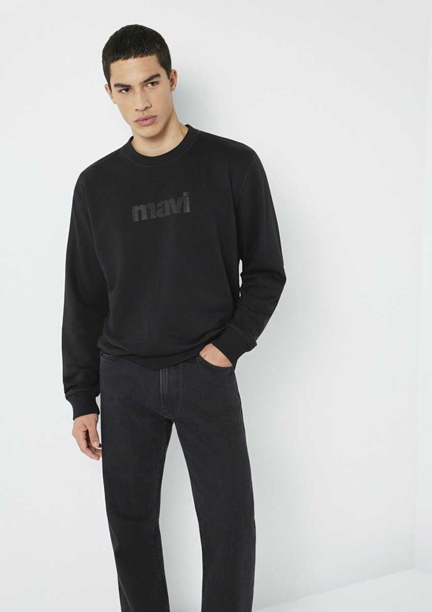 Mavi Bisiklet Yaka Siyah Loose Fit Erkek Sweat 0S10551-900