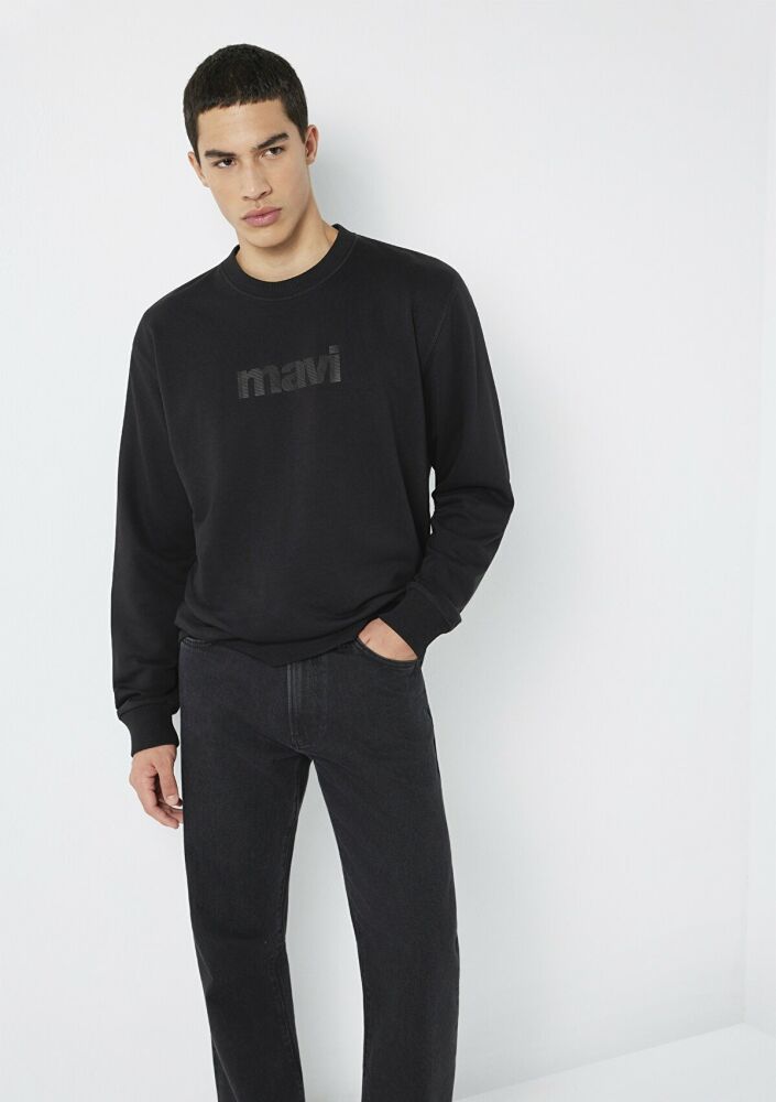 Mavi Bisiklet Yaka Siyah Loose Fit Erkek Sweat 0S10551-900