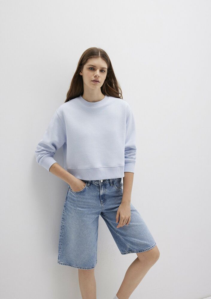 Mavi Bisklet Yaka Loose Fit Kadın Sweat 1S10387-89201