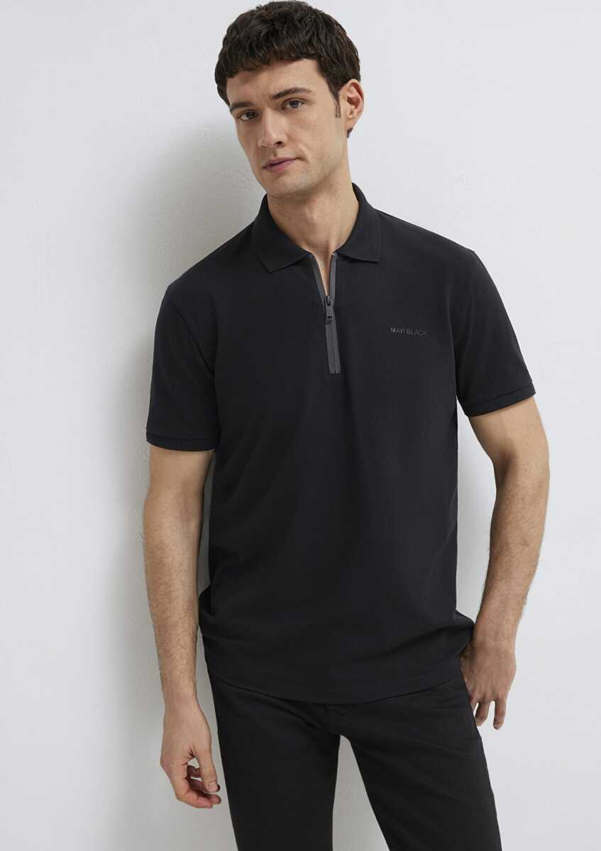 Mavi Black Fermuarlı Siyah Regular Fit Erkek Polo Tişört 0613137-900