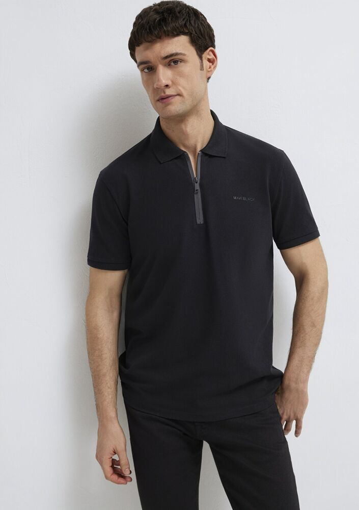 Mavi Black Fermuarlı Siyah Regular Fit Erkek Polo Tişört 0613137-900