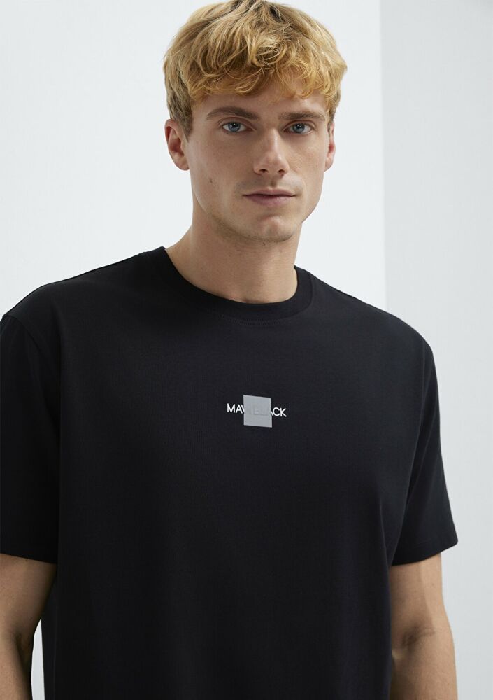 Mavi Black Reflektörlü Siyah Loose Fit Erkek Tişört 0613132-900 - 1