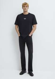 Mavi Black Reflektörlü Siyah Loose Fit Erkek Tişört 0613132-900 - 2