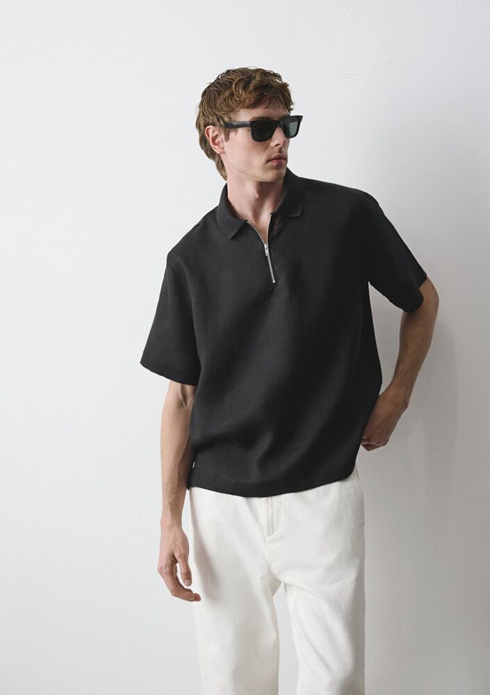 Mavi Black Siyah Loose Fit Erkek Keten Gömlek 0211964-900