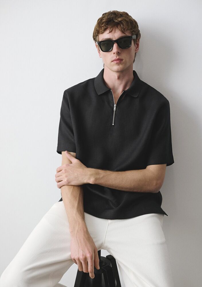 Mavi Black Siyah Loose Fit Erkek Keten Gömlek 0211964-900 (1)