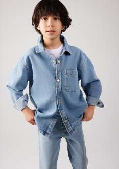 Mavi Bob 90 lar İndigo Mavisi Çocuk Jean Gömlek 6210000-86709 - 2
